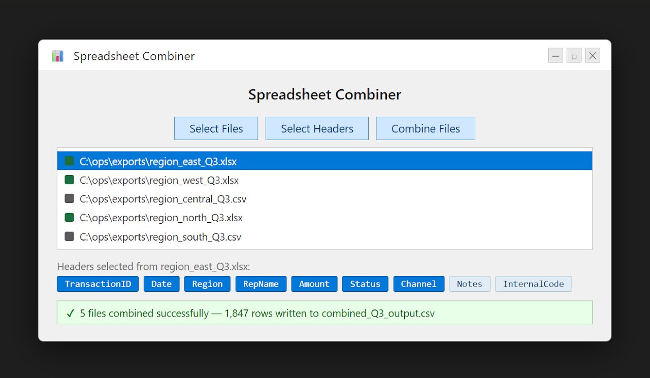 Spreadsheet Combiner GUI